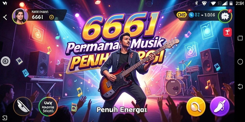 Screenshot gameplay 666I menampilkan aksi bermain musik yang seru.