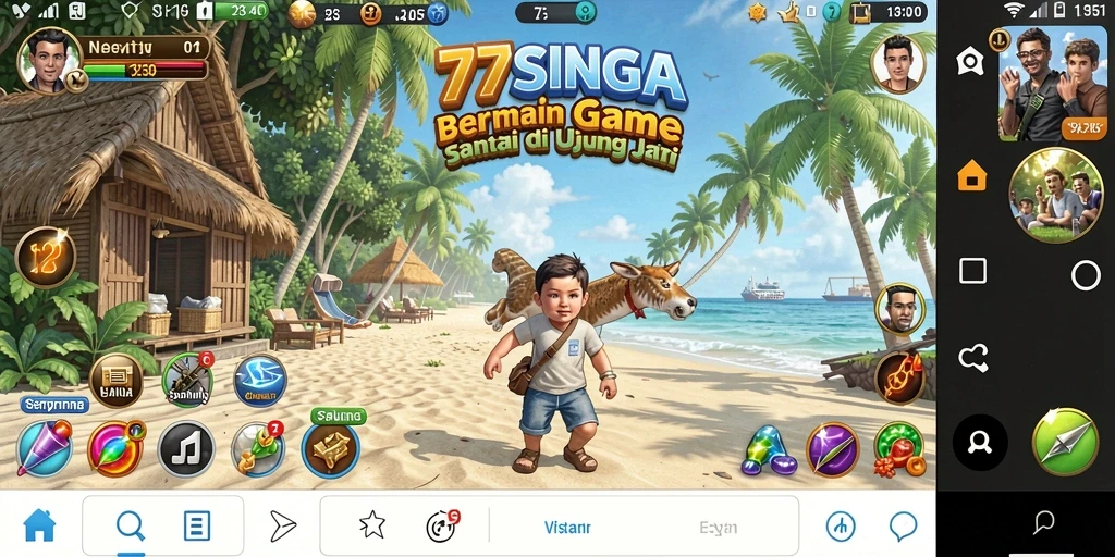 Tampilan screenshot gameplay 77SINGA yang menarik dan ceria.