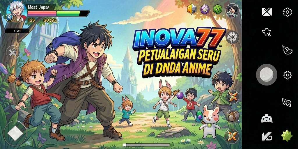 Tampilan gameplay seru di INOVA77 dengan karakter anime yang menawan.