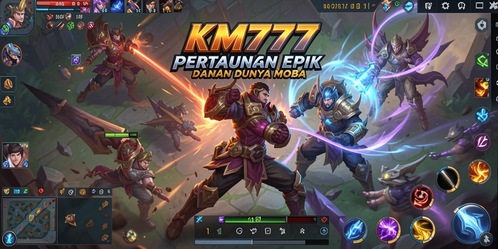 Tampilan menarik dari gameplay MOBA yang intens dan seru.