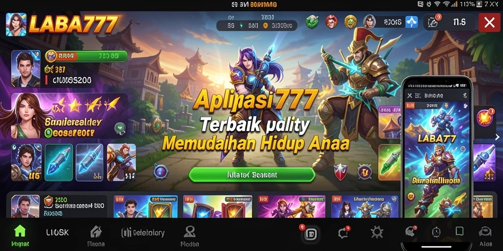 Screenshot LABA777 menampilkan antarmuka aplikasi yang intuitif dan fitur-fitur utama.