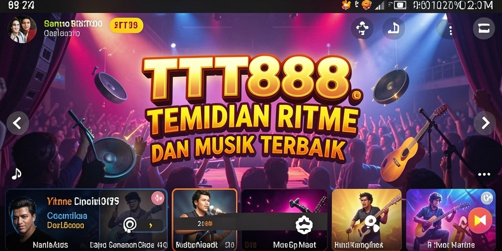 Tampilan antarmuka TTT888 yang menarik dengan berbagai pilihan musik.