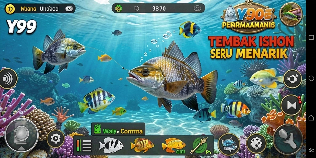 Tangkapan layar Y89 menampilkan aksi seru tembak ikan.